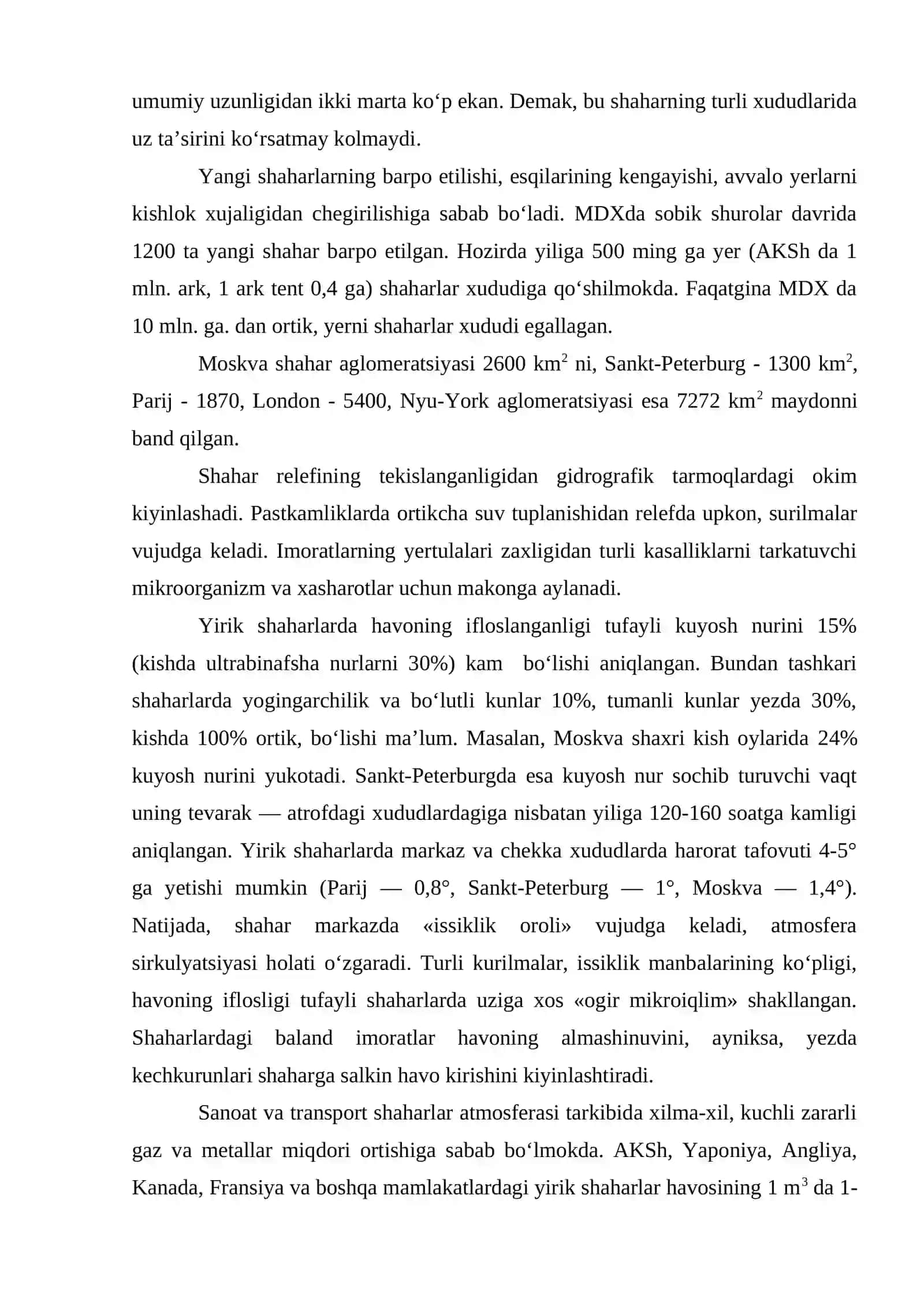 URBANIZATSIYA JARAYONINING EKOLOGIK MUAMMOLARI 4