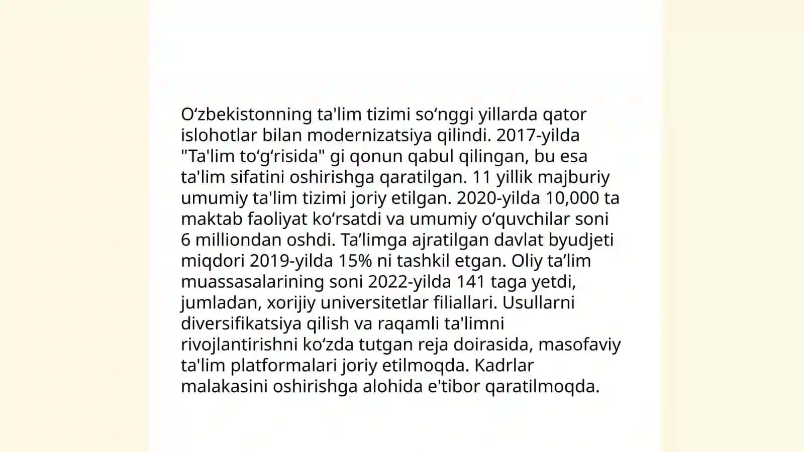 MDX davlatlarining taʼlim tizimi va oʻziga xos xususiyatlari 4