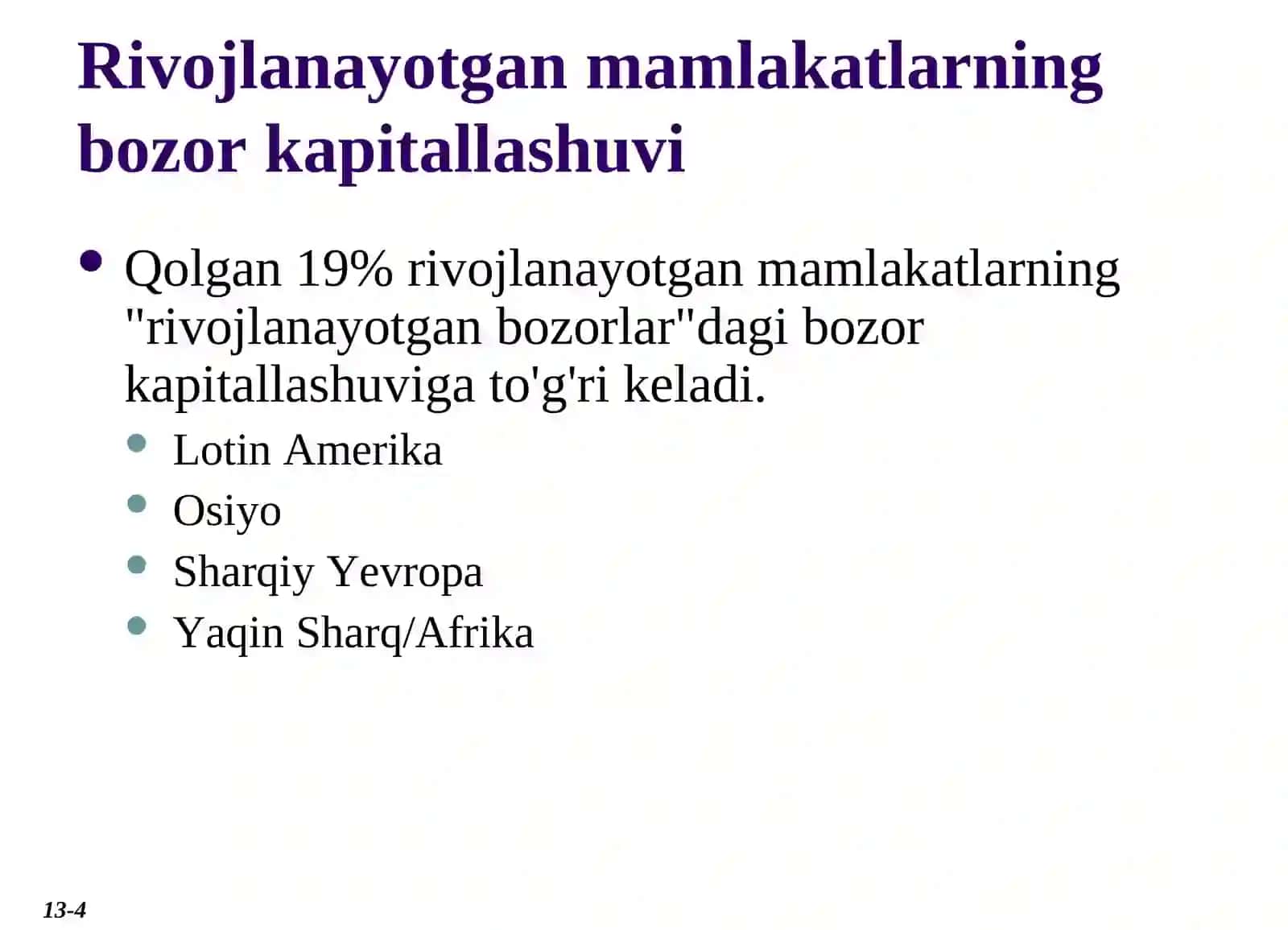 Xalqaro qimmatli qog'ozlar bozorlari 4