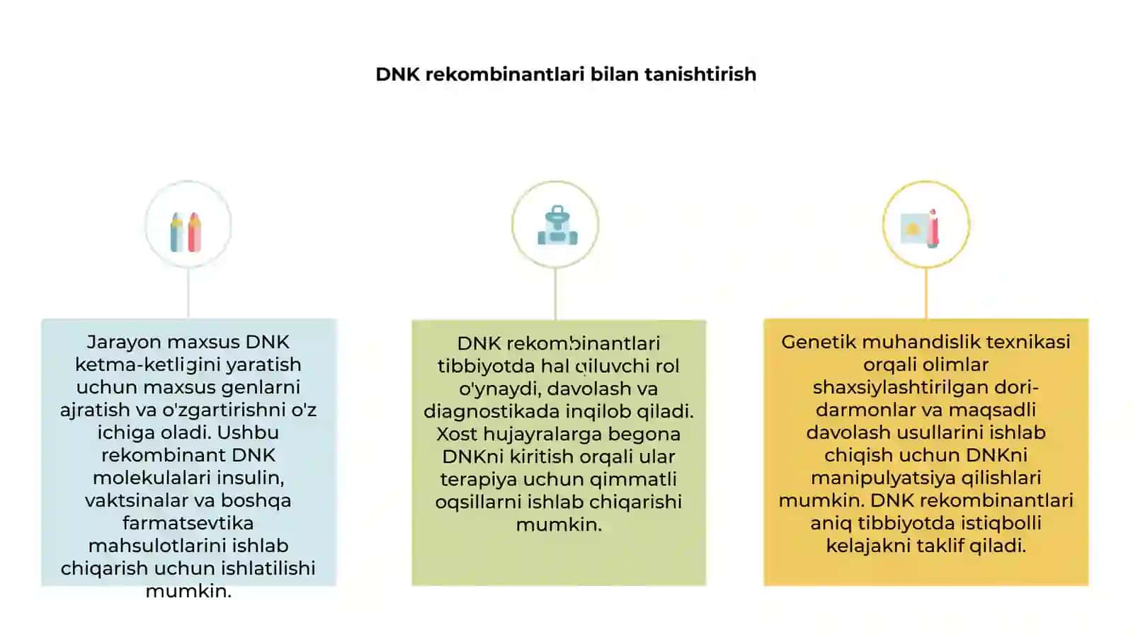 Biokimyo fanida DNA rekombinantlarining qo'llanilishi 4