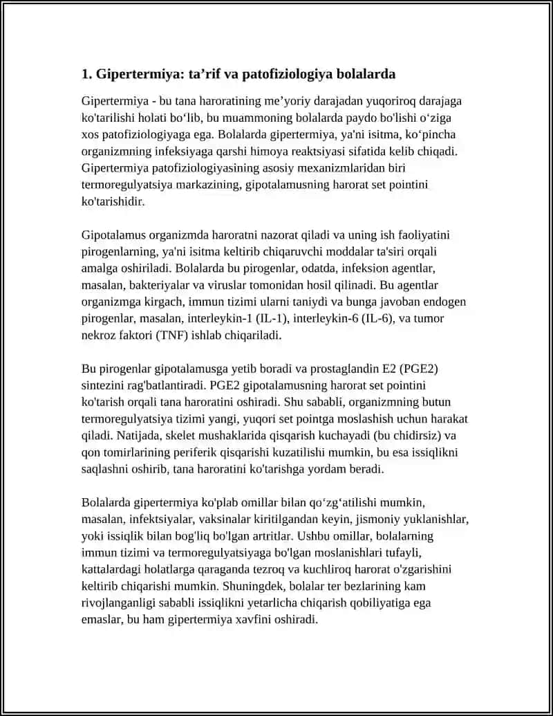 Gipertermiya va uning oilasiga hamshirlik parvarishi 4