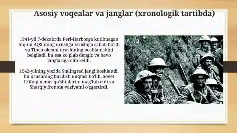Jahon urushi II davrlarining sabablari va asosiy voqealari 4