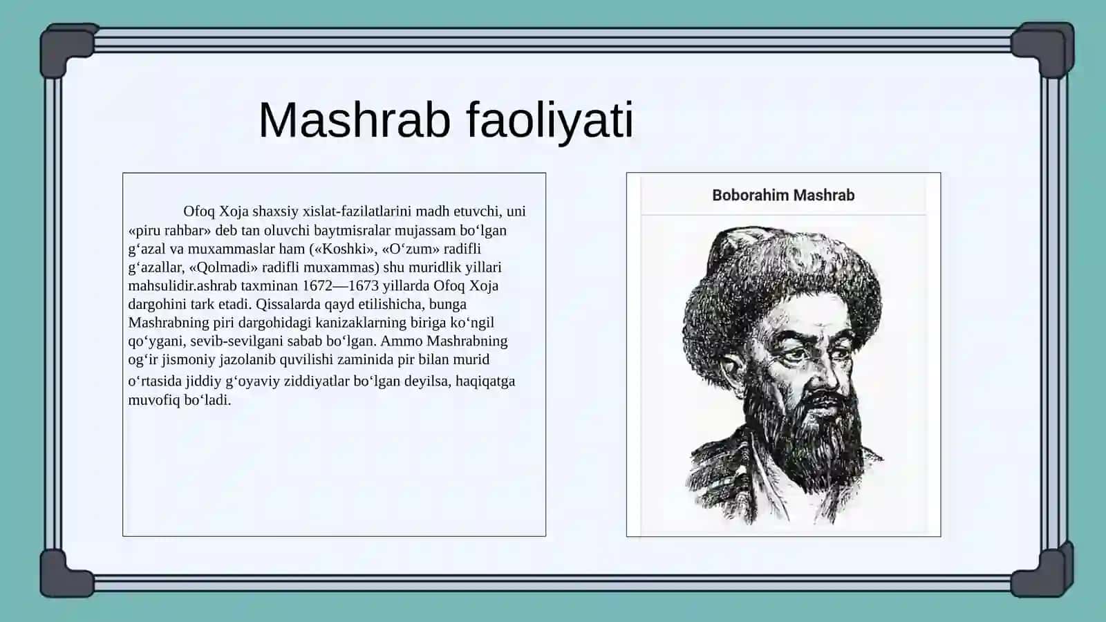 Mashrab asarlari leksikasi. 4