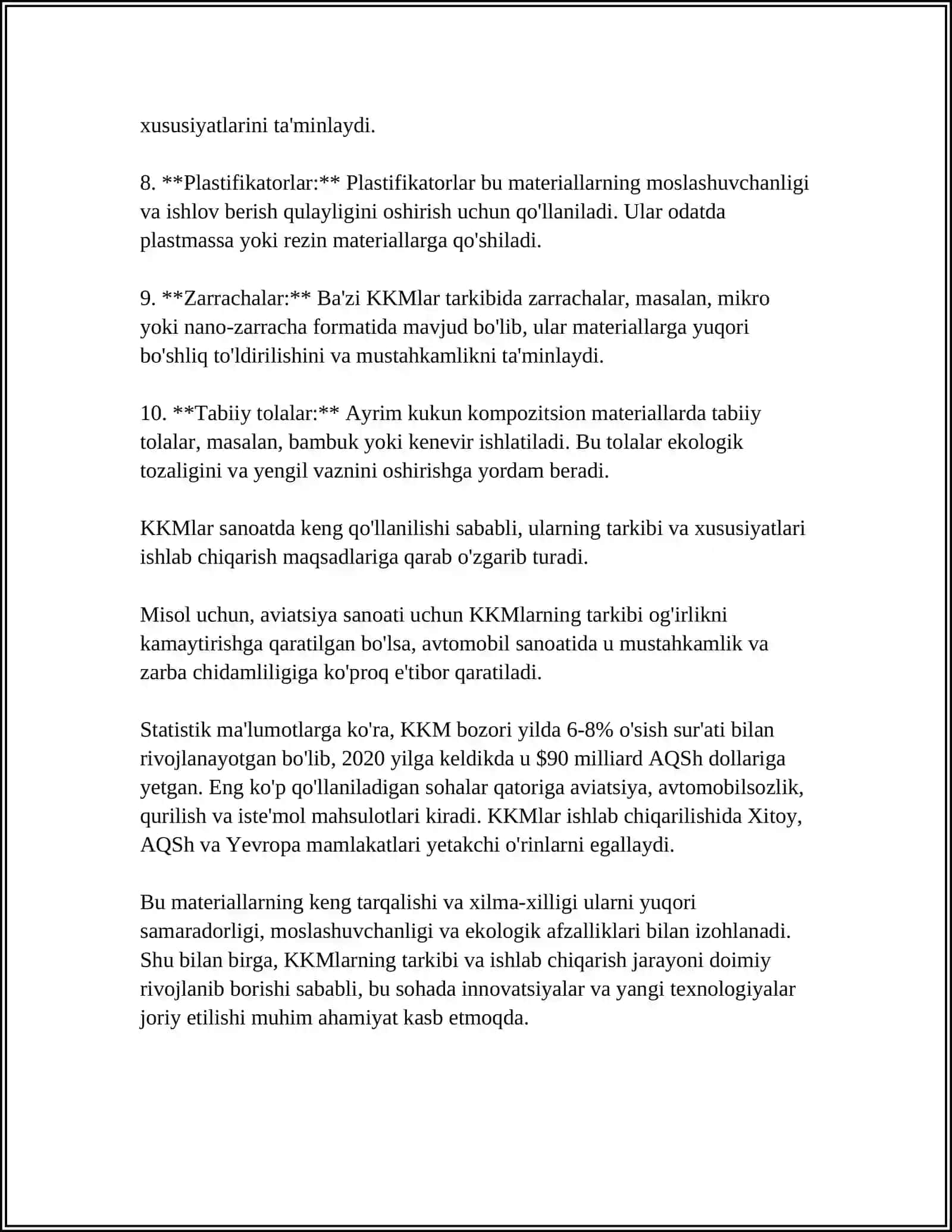 KUKUN KOMPOZITSION MATERIALLAR HAQIDA MAʼLUMOTLAR 4