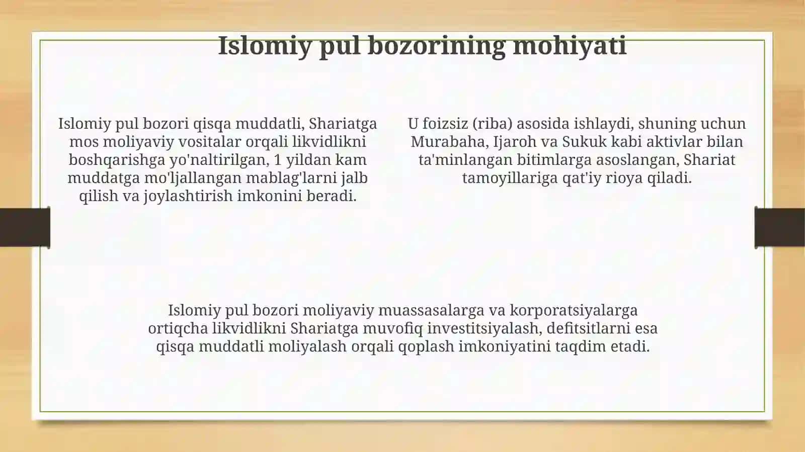 Islomiy pul bozorining mohiyati va asosiy instrumentlari 4