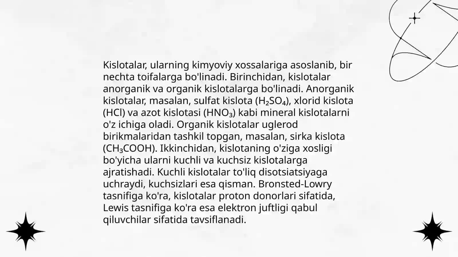 Kislotalar turli va kislotalar 4