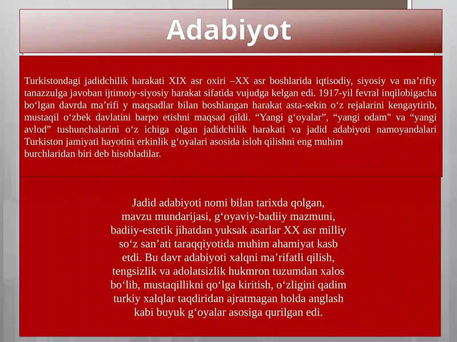 XX ASR ADABIYOTI (1910–1930-yillar) 4