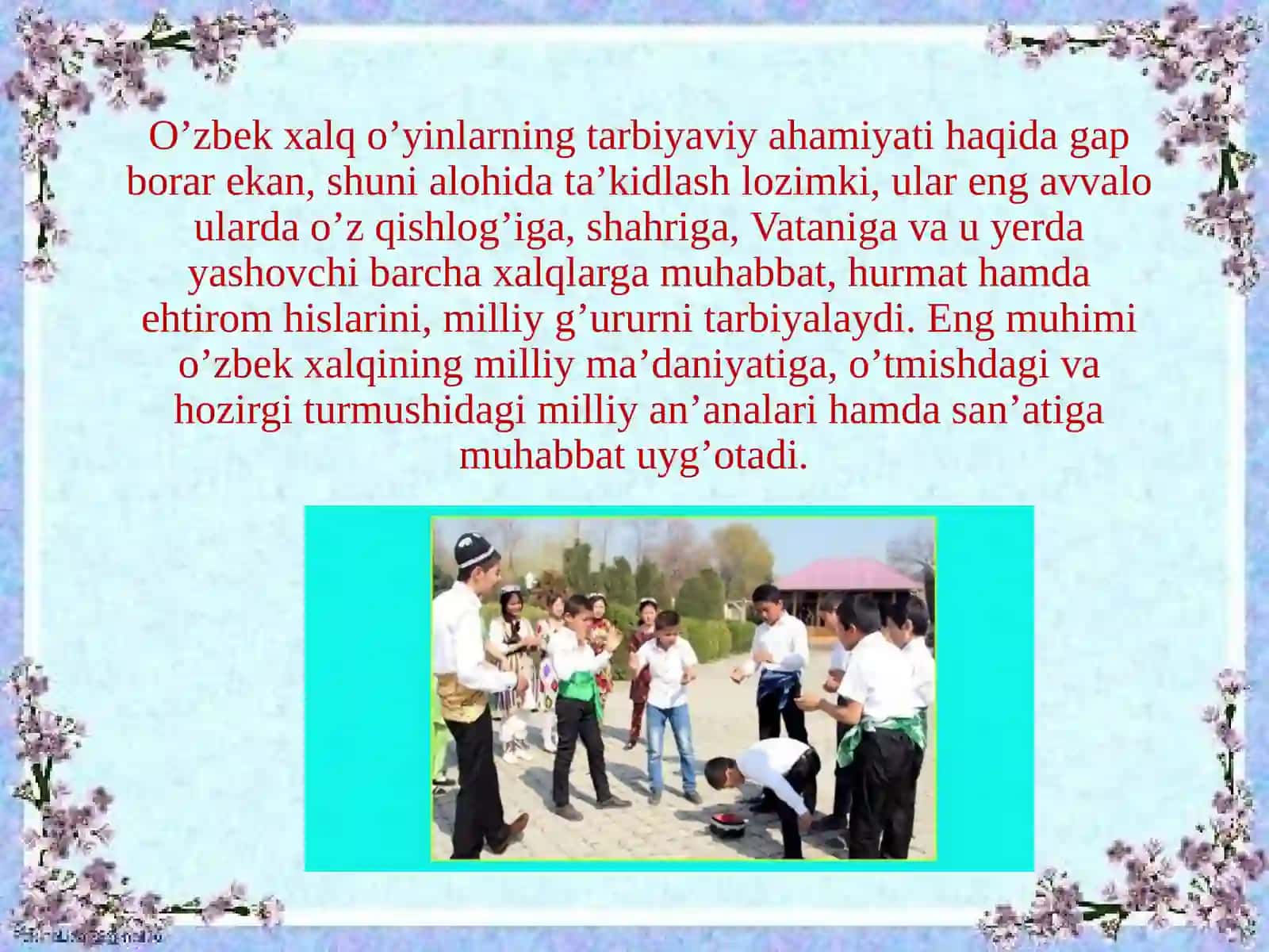 O'zbek xalq o'yinlarining tarixi 4
