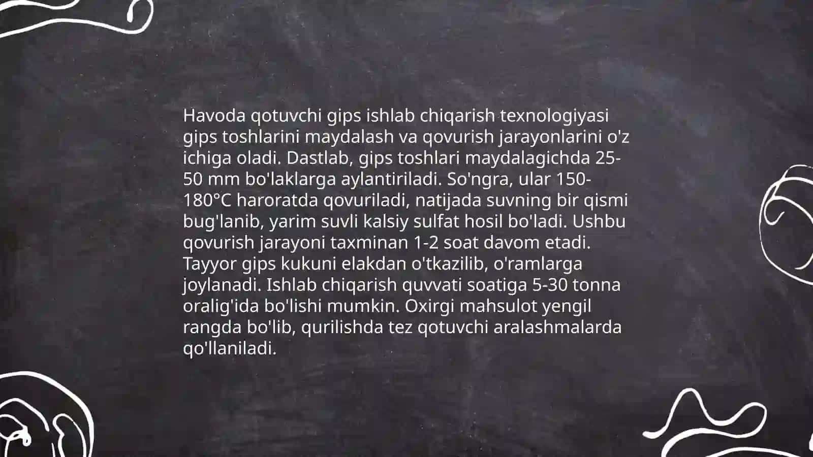 Sanoatda havoda qotuvchi bo‘lovchi materiallar ishlab chiqarish 4