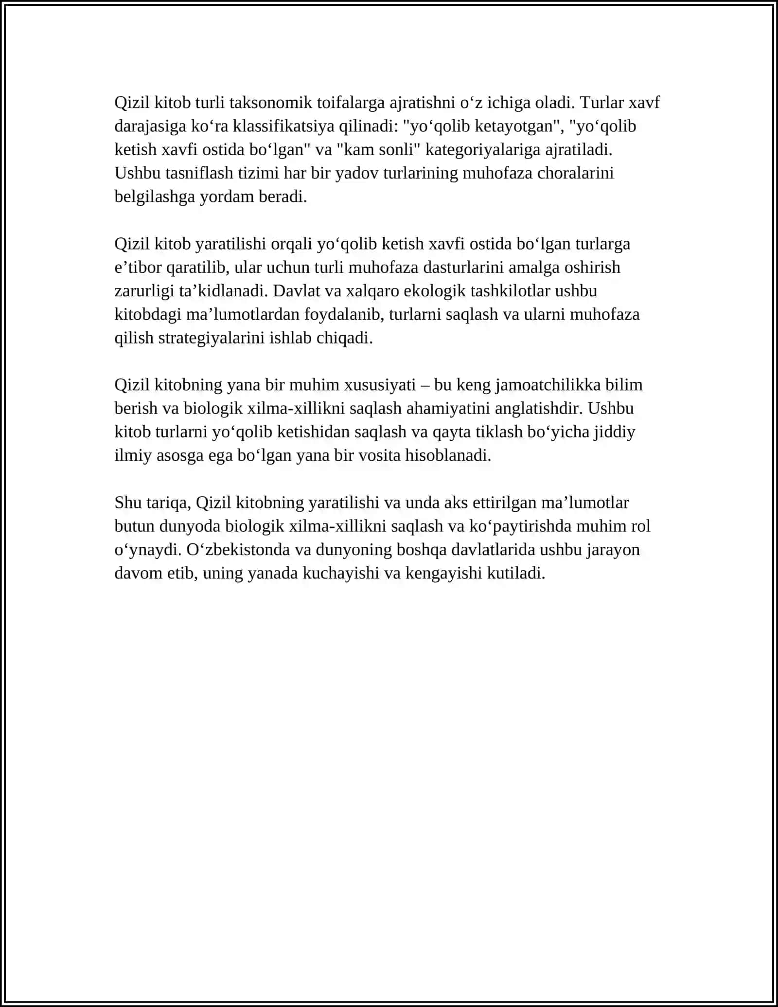 QIZIL KITOBNING YARATILISHI UNING BIOGEOGRAFIYA FANINING ORGANISHDAKI AHAMIYATI 4