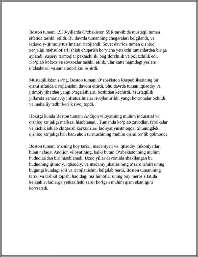 ANDIJON VILOYATI BOSTON TUMANI HAQIDA 4