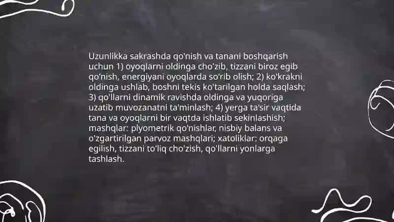 Talabalar sakrash turlari texnikasi 4