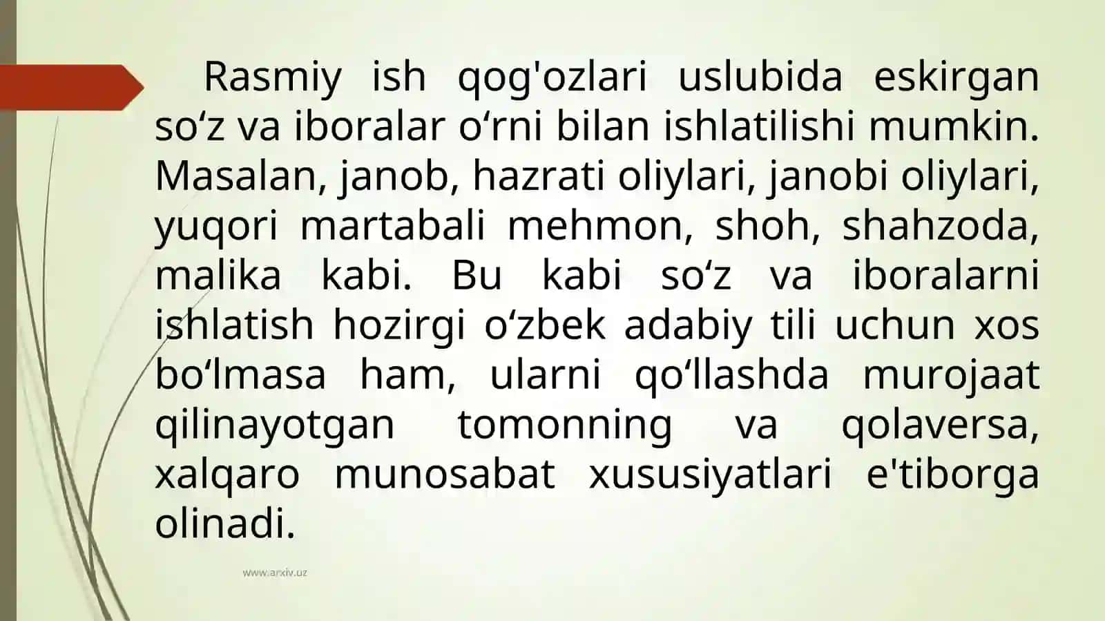 Rasmiy uslub. Hujjat va uning turlari 4