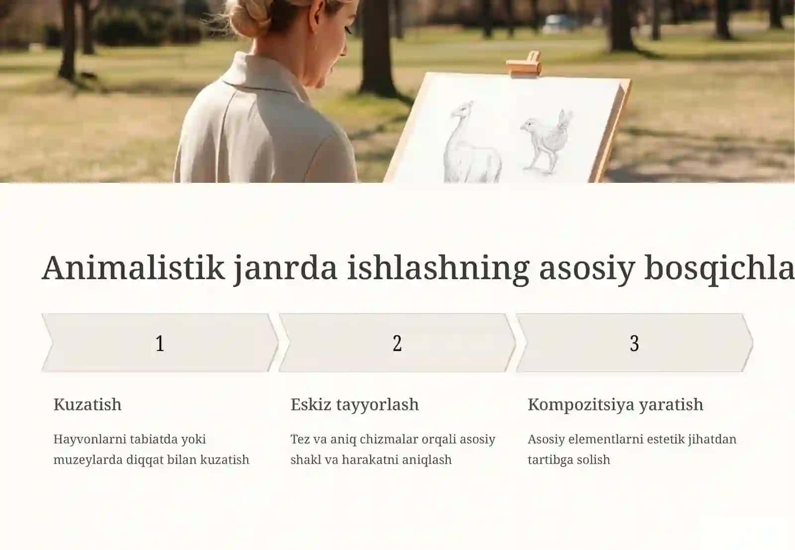 Tasviriy san’atda animalistik janr va uning tasvirini ishlash metodikasi 4