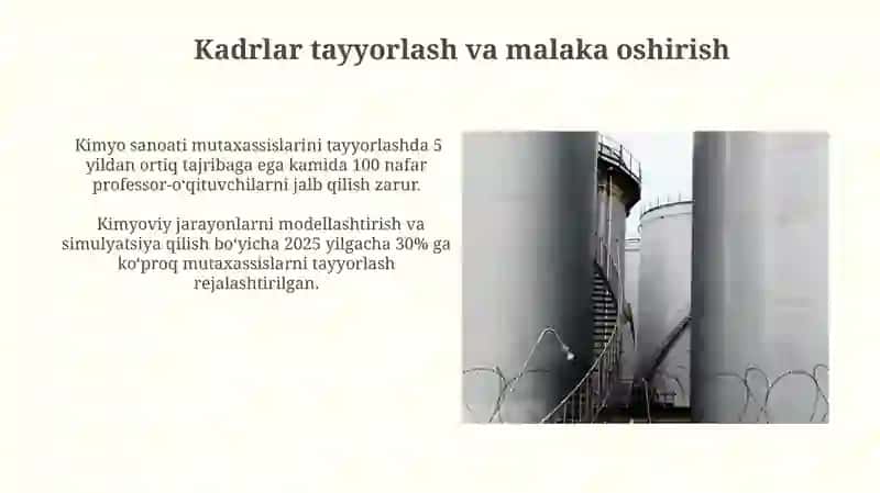 Kimyoviy sanoatning asosiy taraqqiyot yo'nalishlari 4