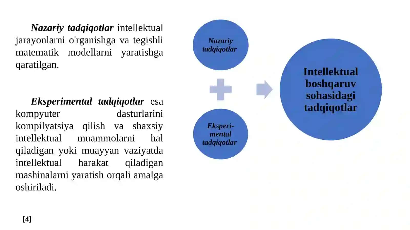 Intellektual boshqaruv tizimlari va intellektual dasturiy ta'minotning tasnifi 4