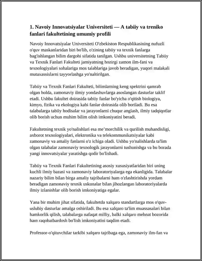 Navoiy Innovatsiyalar Universiteti - A tabiiy va treniko fanlari fakulteti 4