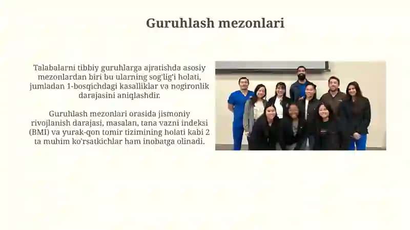 Talabalarni tibbiy guruhlarga ajratish 4