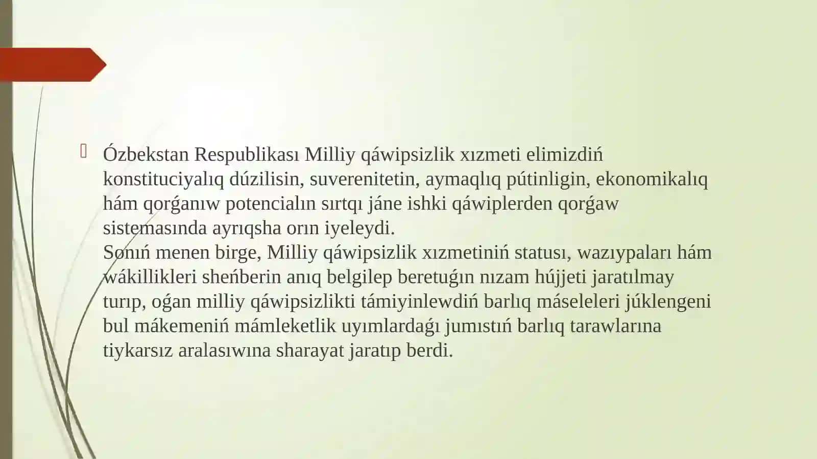 Milliy qáwipsizlikti támiynlew tarawında ámelge asırılǵan reformalar 4