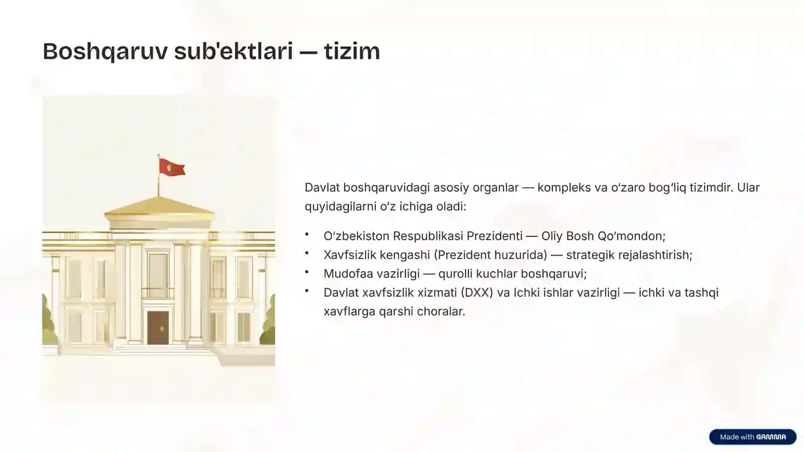 Mudofaa va Davlat Xavfsizligi sohasida Davlat Boshqaruvi 4