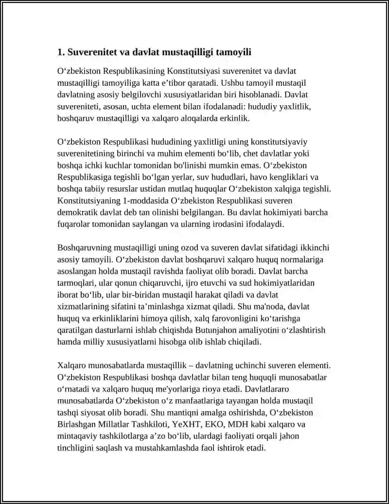 OʻZBEKISTON RESPUBLIKASI KONSTITUTSIYASINING ASOSIY TAMOYILLARI 4