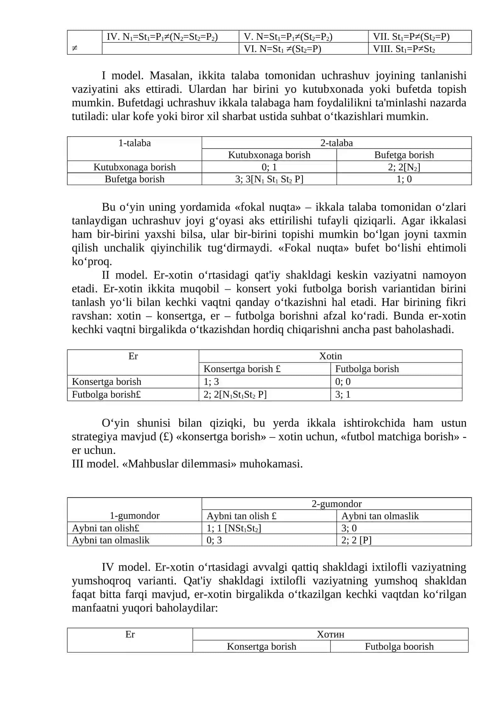 O‘yinlar nazariyasi va o‘zaro hamkorliklarni modellash 4