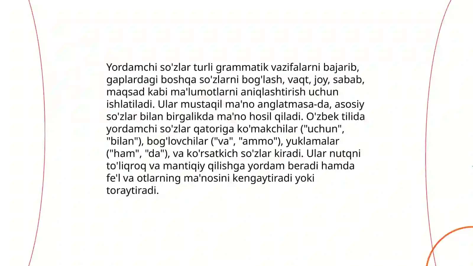 Mustaqil va yordamchi so'zlar 4
