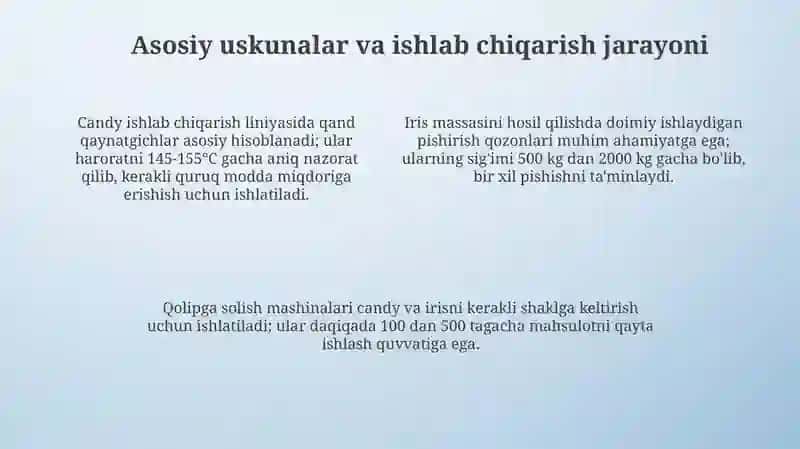 Kanfet va iris ishlab chiqarish liniyalari 4