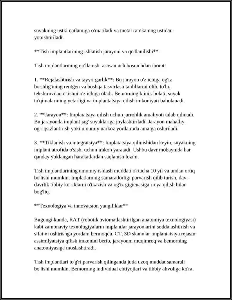 Tish implantlari va ularning ishlatilishi 4