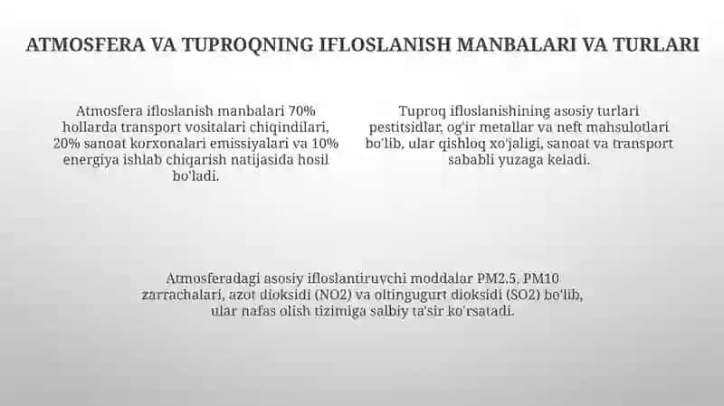 Atmosfera tuproqning omillarini gigeinik reklamentlashga boʻlgan umumiy yondashishlari 4