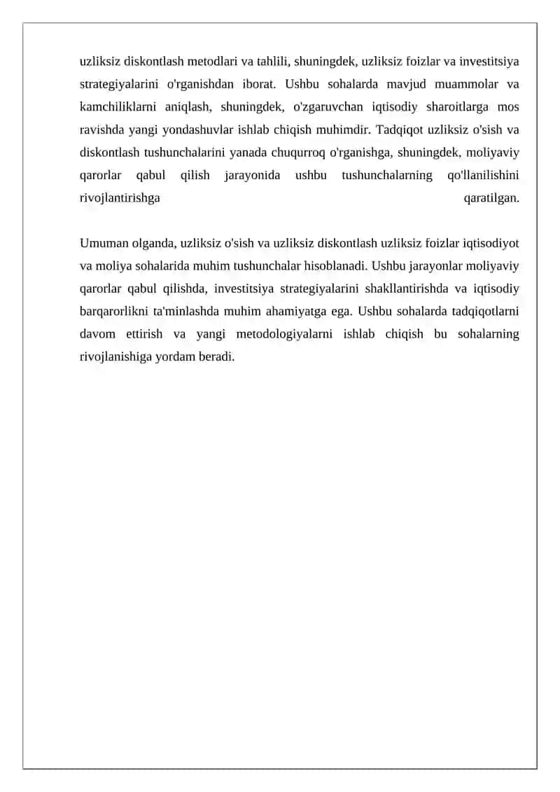 Uzliksiz o'sish va uzliksiz diskontlash uzliksiz foizlar 4