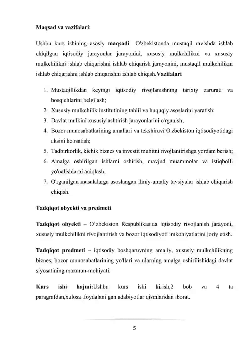 O'zbekistonda iqtisodiy kapitalning shakllanishi va bozor munosabatlarining rivojlanish tendensiyalari 4