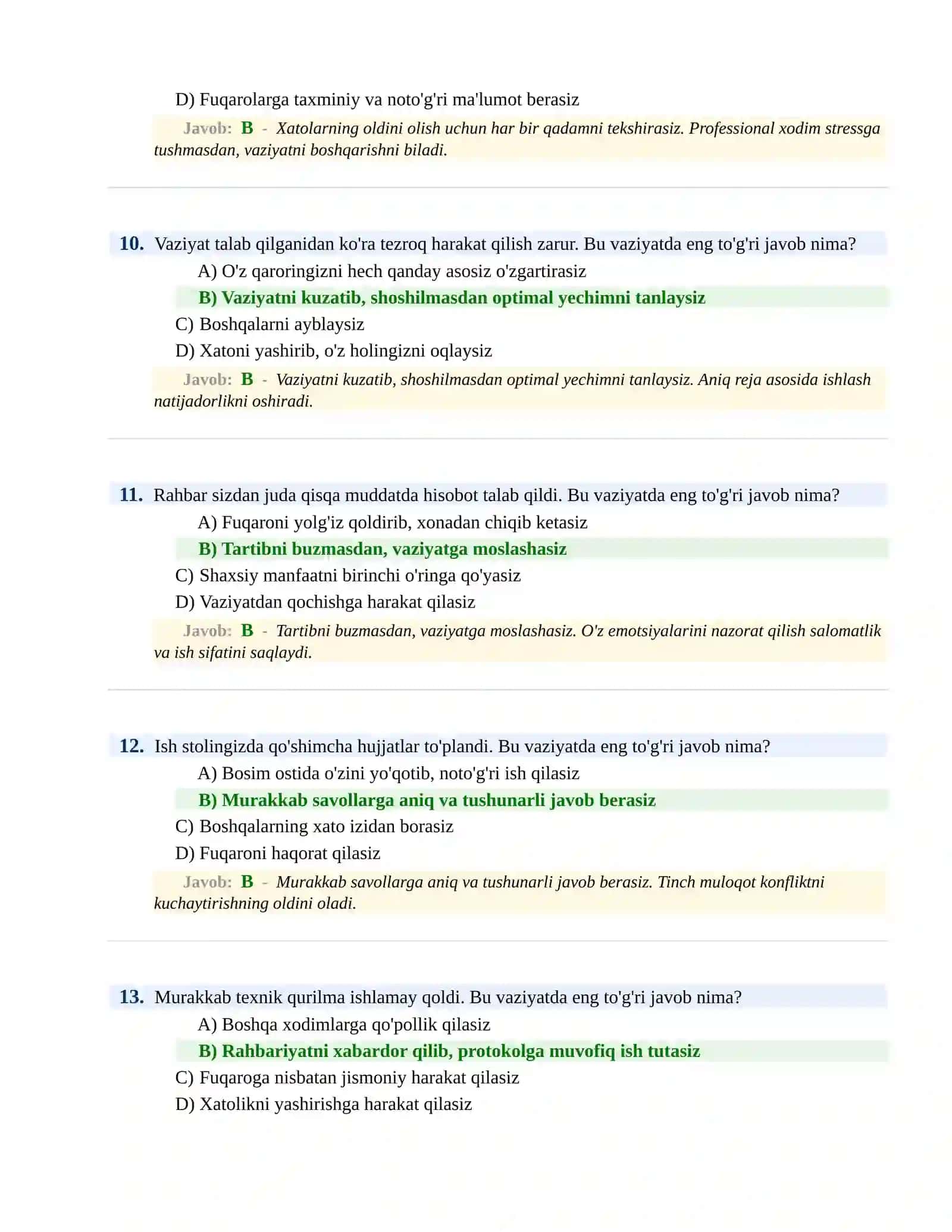 BOJXONA XIZMATIGA ISHGA KIRISH PSIXOLOGIK SINOV Testlari 4