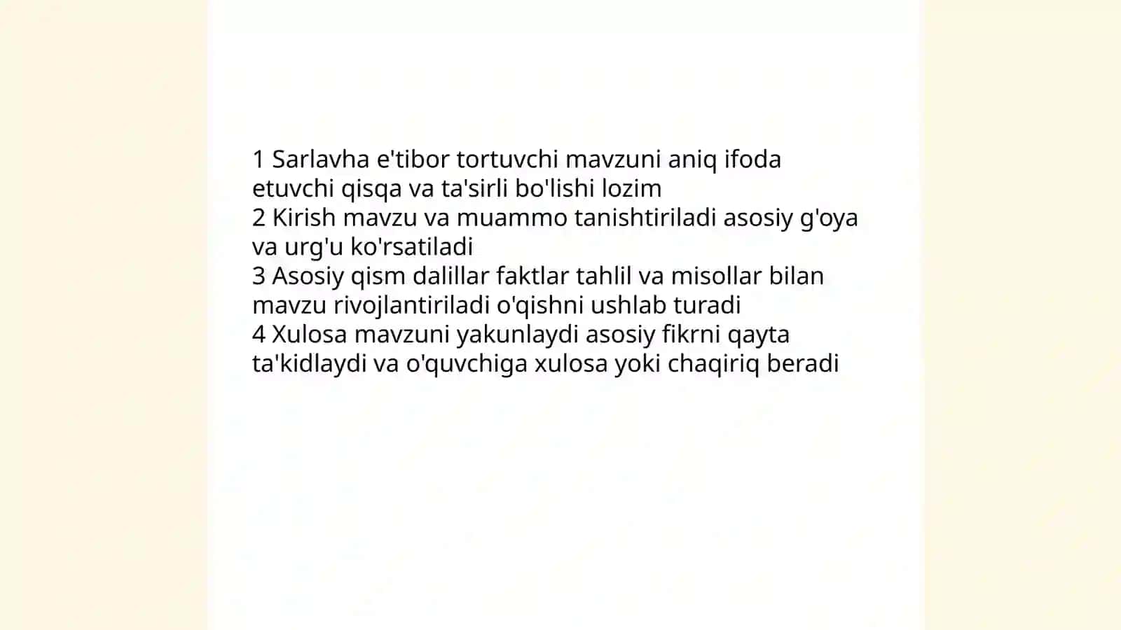 Publisistik uslubga xos matn yozish 4