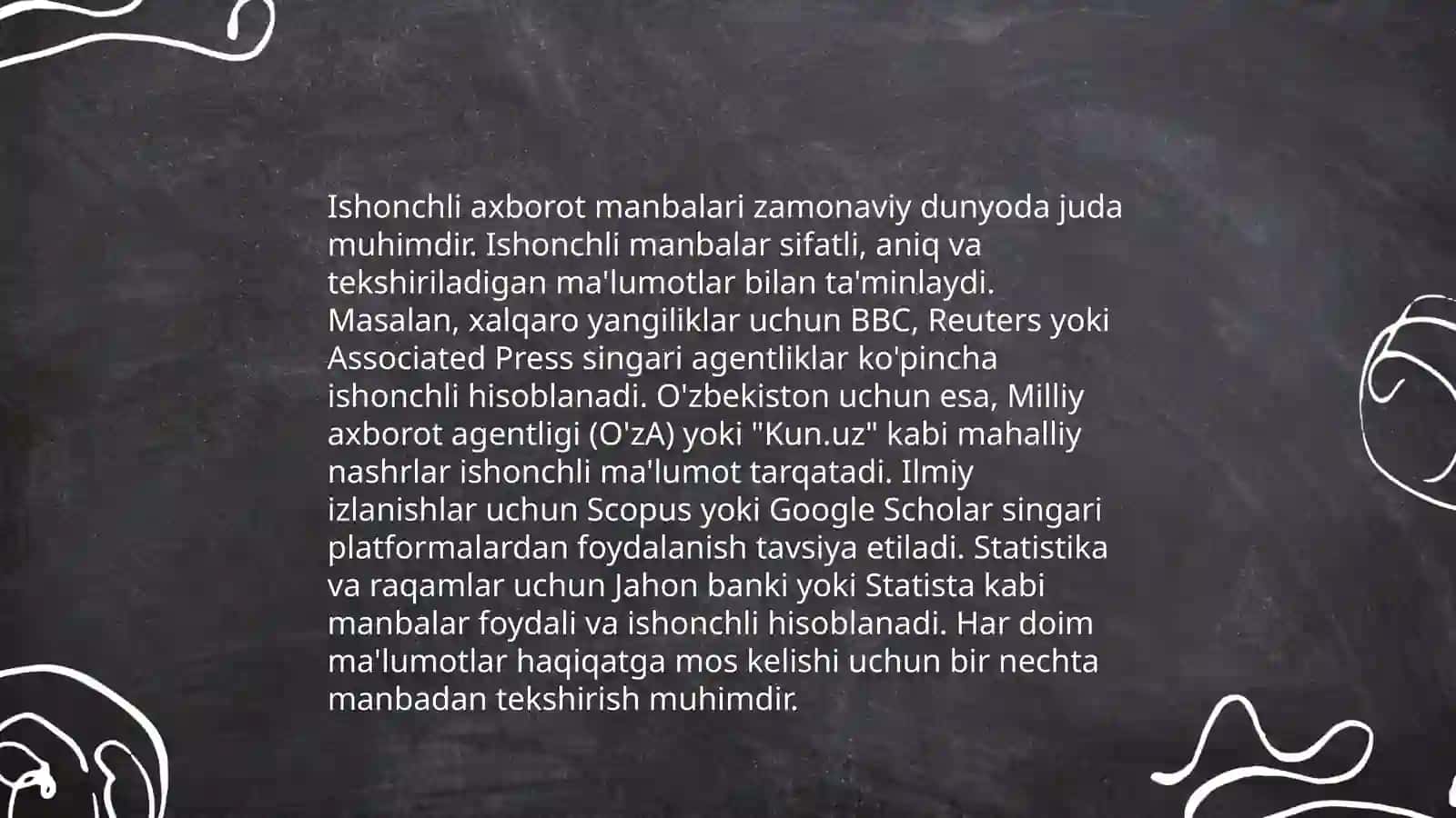 Axborotning turlari va ishonchliligi 4