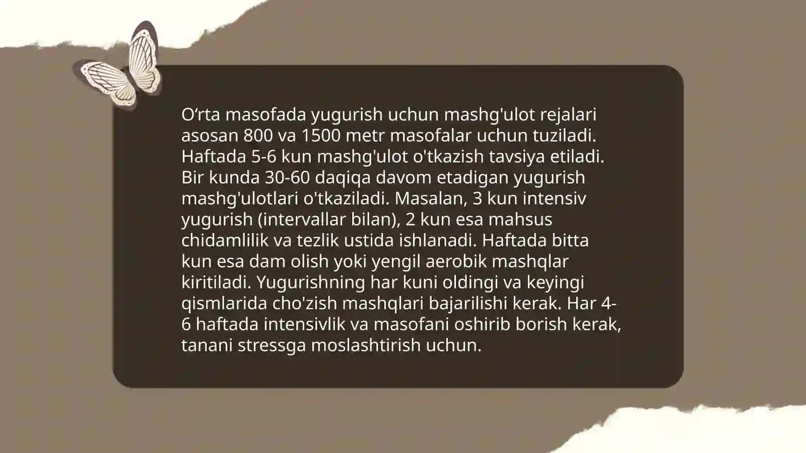 O'rta masofaga yugurish (500-1000) 4