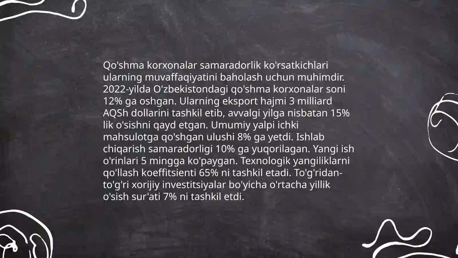 Xorijiy investitsiya ishtirokidagi qo'shma korxonalar faoliyati samaradorligini ta'minlash 4