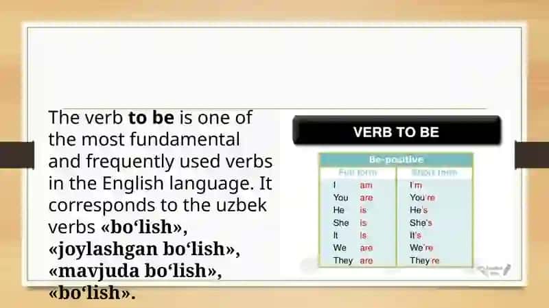 Pronouns, Verb to be 4