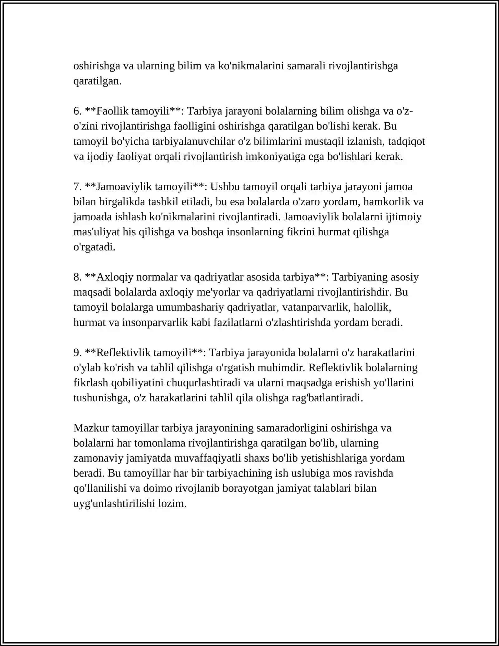 TARBIYA JARAYONINING MOHIYATI VA MAZMUNI 4