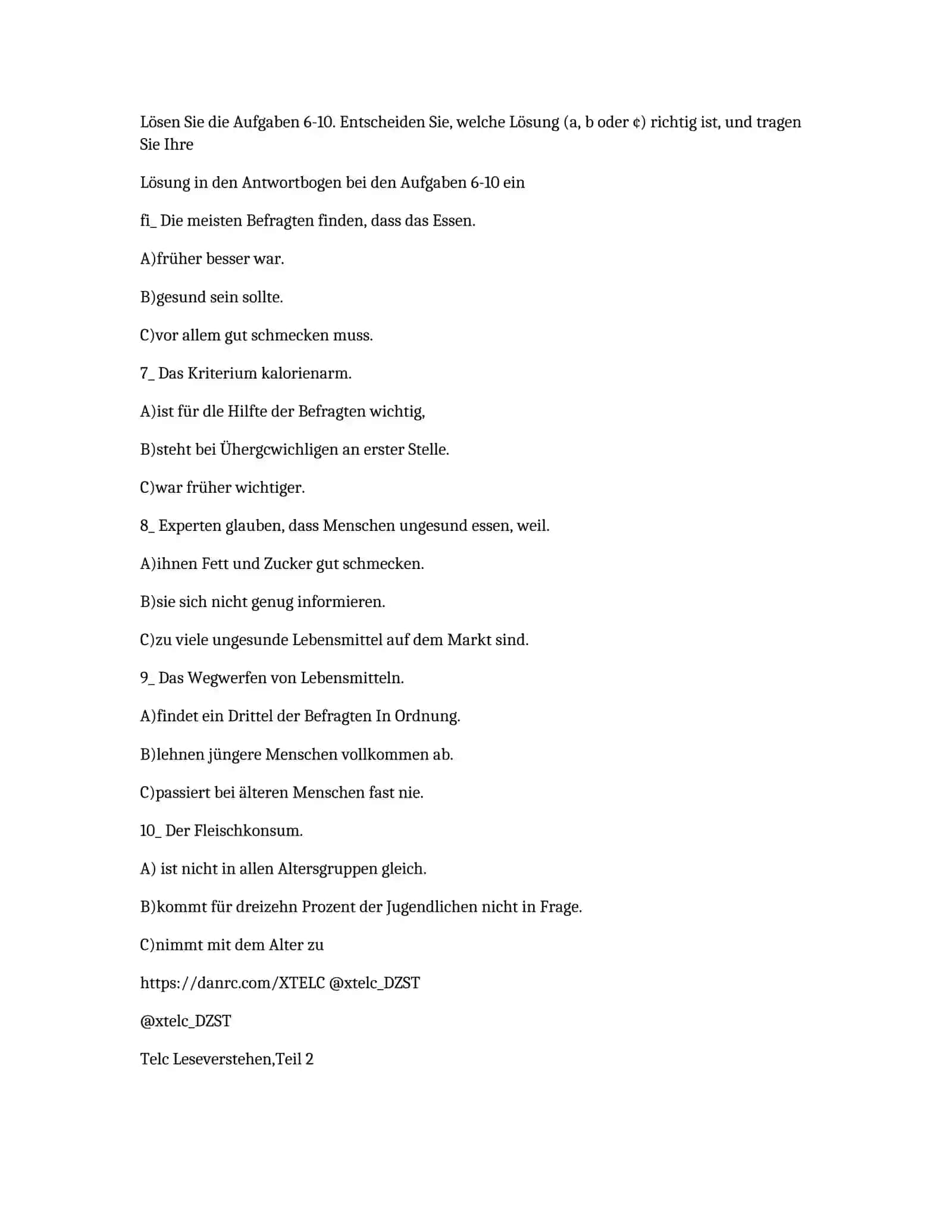 Telc Leseverstehen Teil 2 4