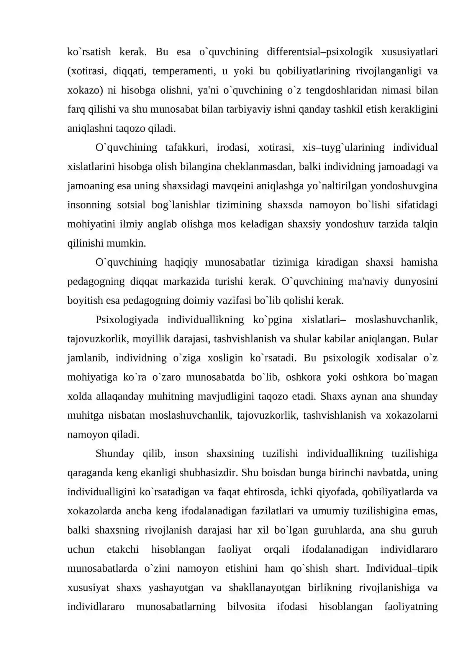 MAVZU: SHAXSNI MULOQOT USULLARIGA O'RGATISH 4
