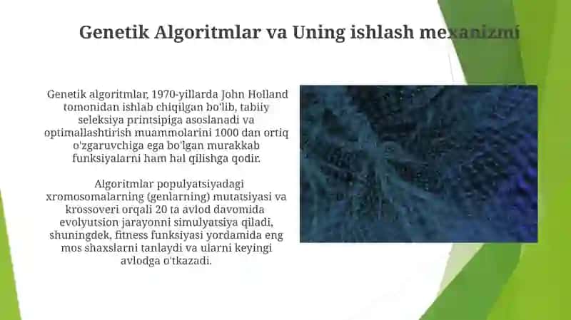 Neyroʻn toʻrlar va genetik algoritmlar 4
