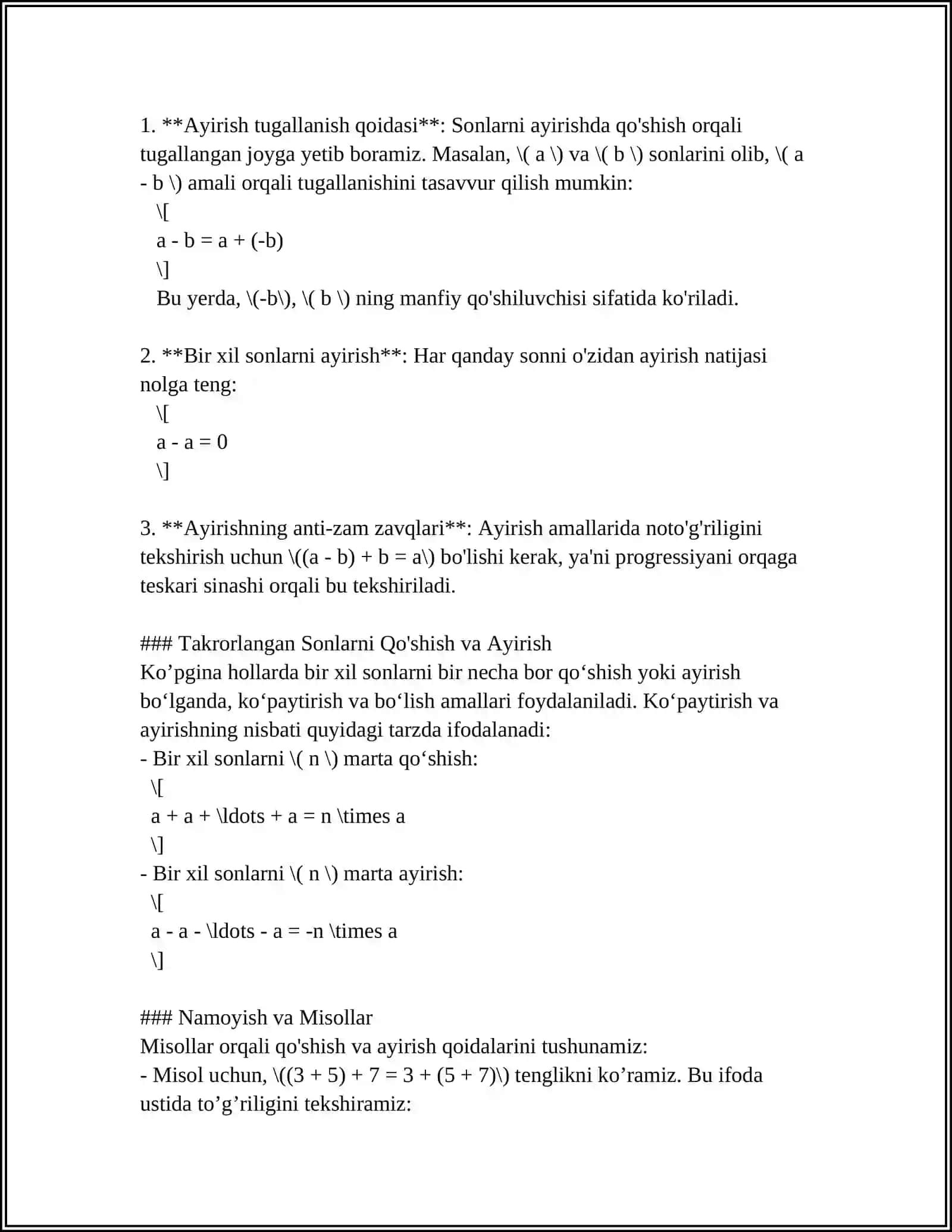 ARIFMETIK AMALLAR BAJARISH 4