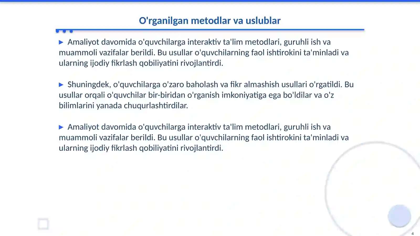 Amaliyotning maqsadi va ahamiyati 4
