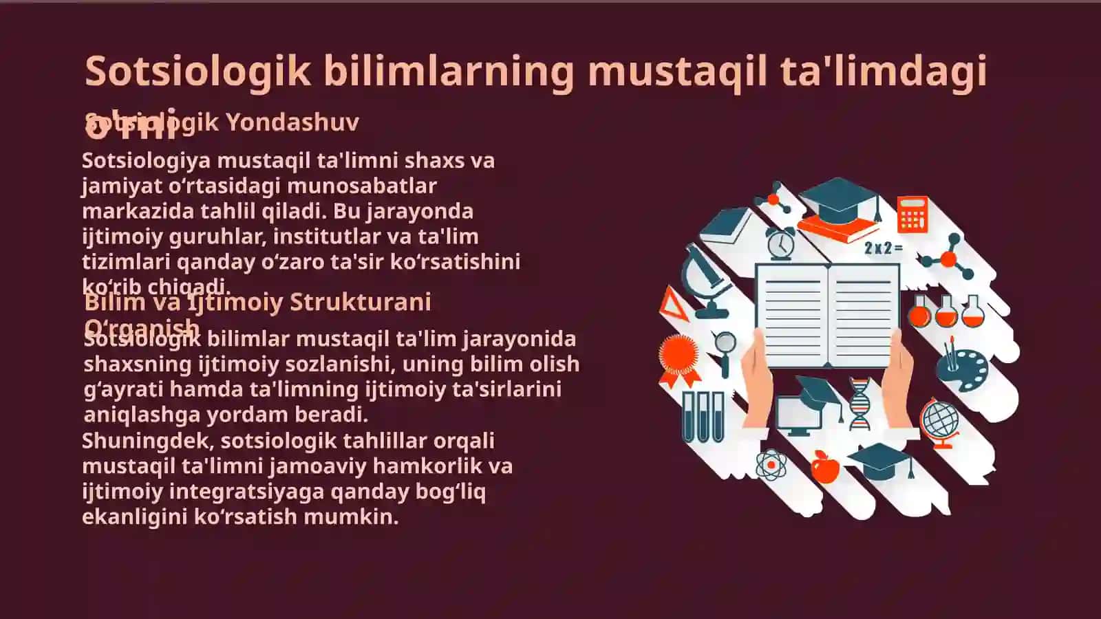 MUSTAQIL TA’LIM OLISH SOTSIOLOGIK BILIMLARNING BIR TARMOG’I SIFATIDA 4