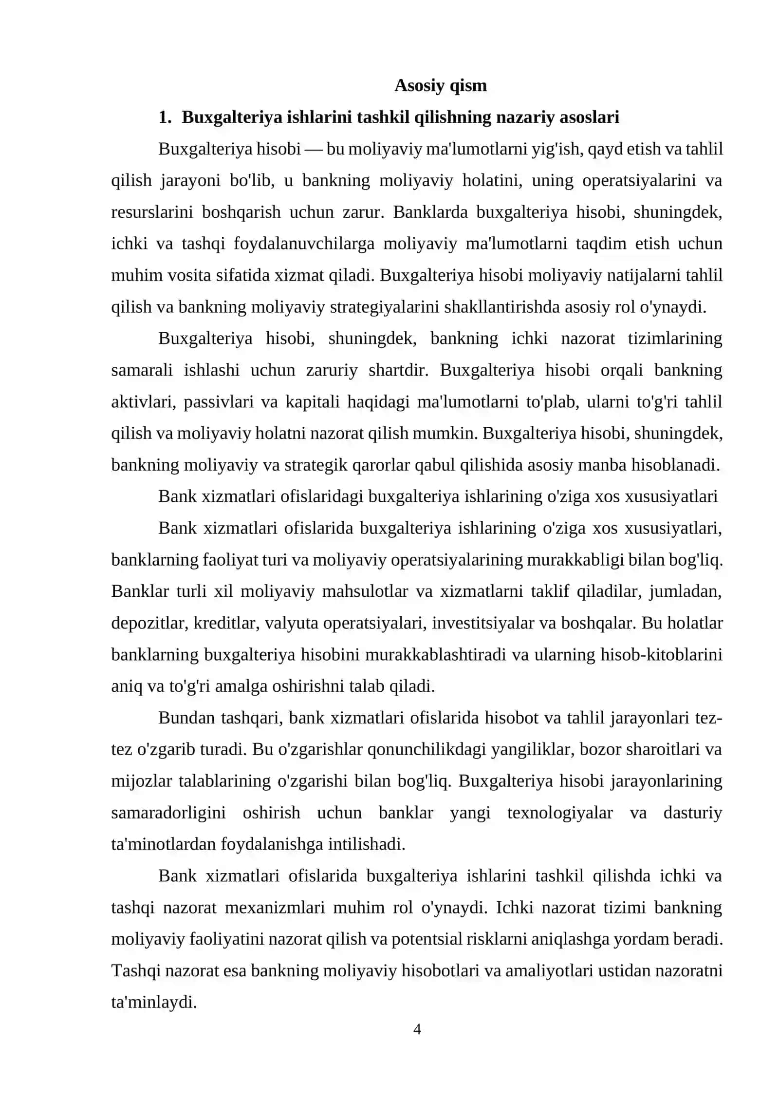 BANK XIZMATLARI OFISLARIDA BUXGALTERIYA ISHLARINI TASHKIL QILISH ASOSLARI 4