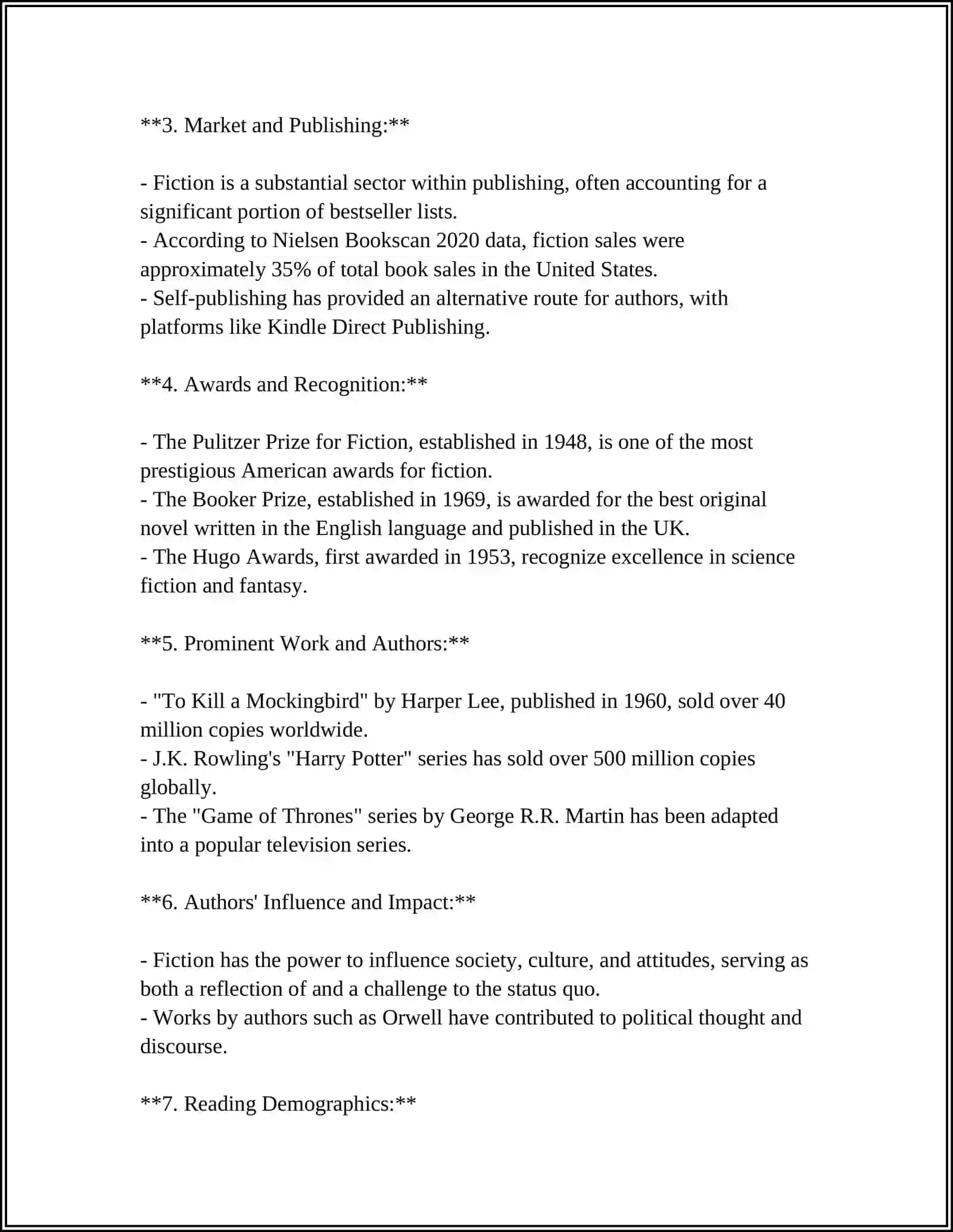 TYPES OF BOOKS: Fiction 4