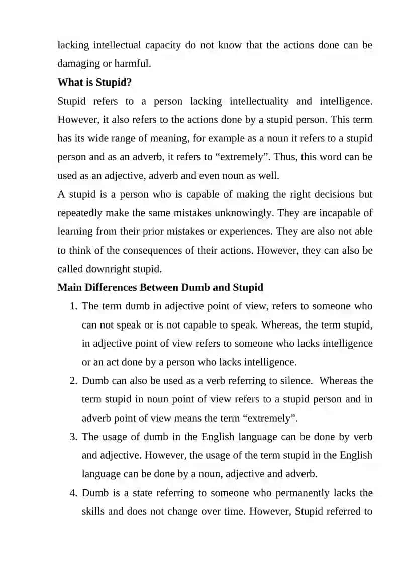 Difference Between Dumb and Stupid 4