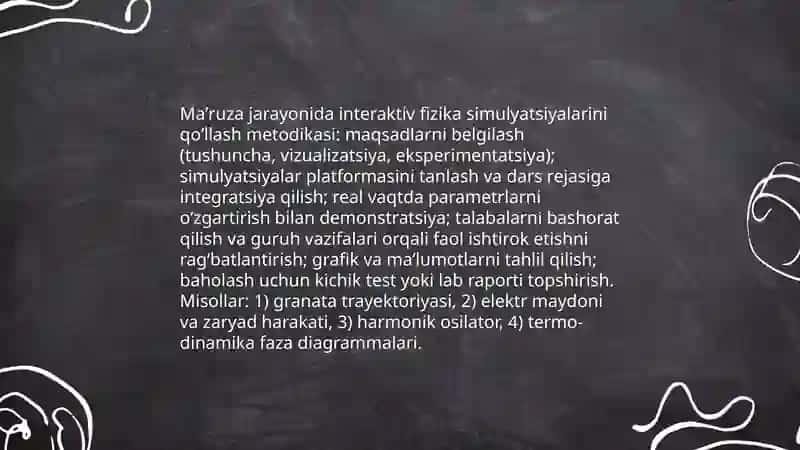 Maʼruza rejasi va dars maqsadlariga mos axborot texnologiyalarini tanlash metodikasi va amaliy misollar 4