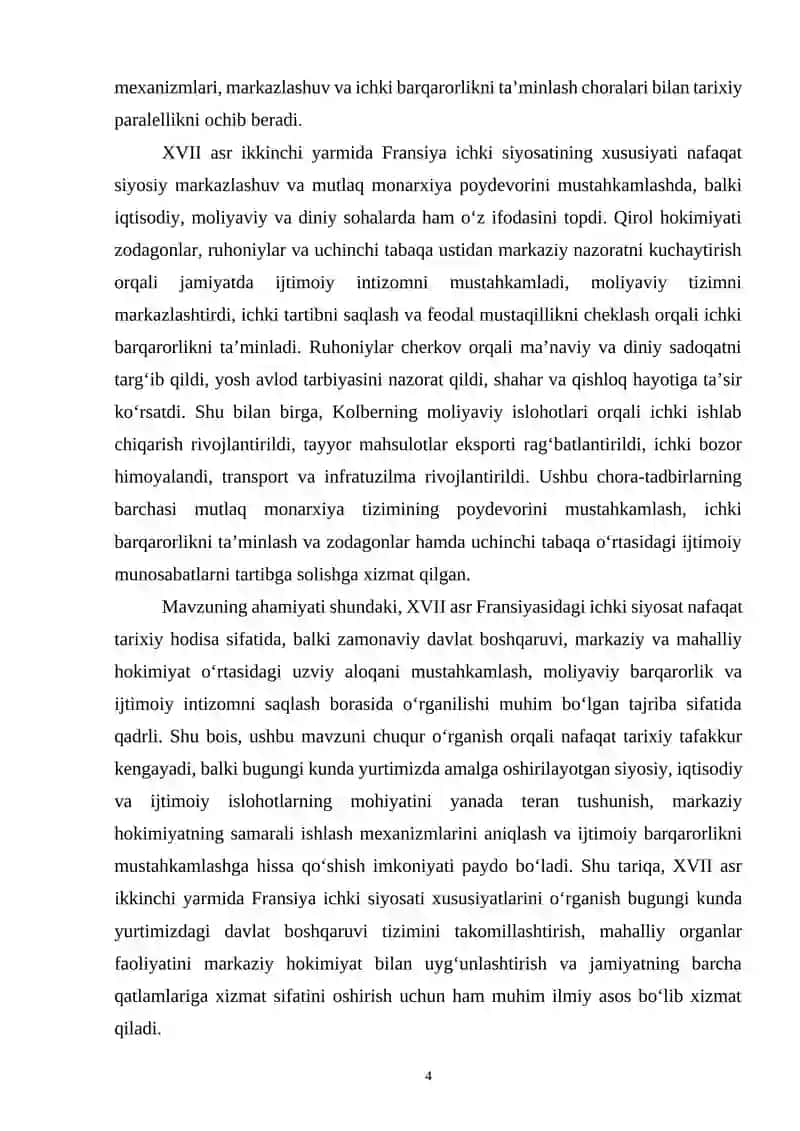 XVII-asr ikkinchi yarmida Fransiya ichki siyosatining xususiyatlari 4